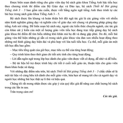 Thiết Kế Bài Giảng Tiếng Anh Lớp 3 - Tập 1