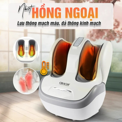 Máy Massage Chân Và Bắp Chân OKACHI JP-986 Với Con Lăn Massage 4D Plus, Nhiệt Hồng Ngoại
