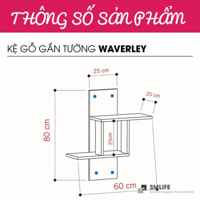 Kệ trang trí gỗ thiết kế mới lạ SMLIFE Waverley