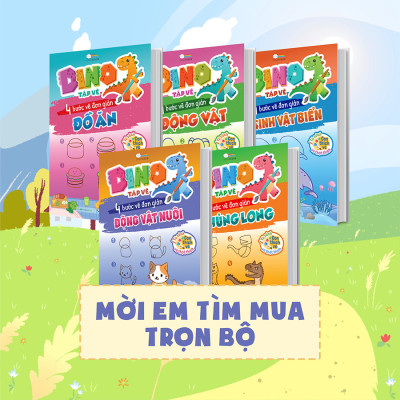 DINO tập vẽ - 4 bước vẽ đơn giản Động vật nuôi