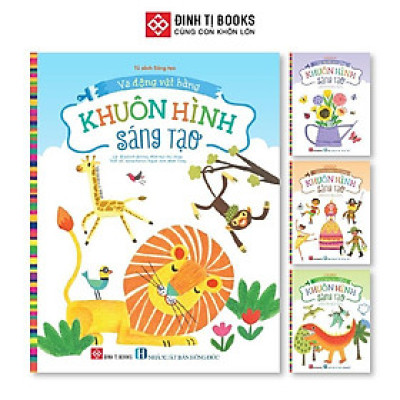 Sách - Vẽ Bằng Khuôn Hình Sáng Tạo Cho Trẻ Từ 3 Tuổi - Combo 4 Chủ Đề - Đinh Tị Books