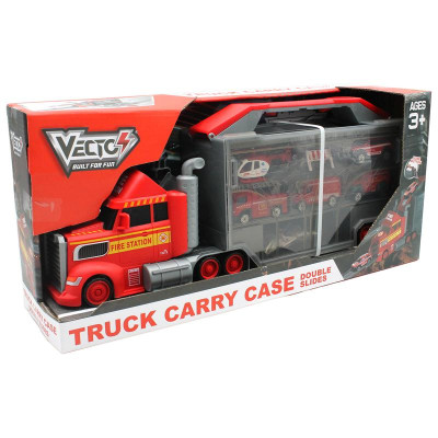 Bộ Đồ Chơi Mô Hình Xe Tải Cứu Hỏa Nhiều Ngăn Có Tích Hợp Đường Trượt - Vecto VT111