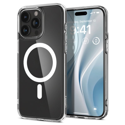 Ốp Lưng Spigen Hỗ Trợ Sạc Từ Tính (MAG.SAFE) Dành Cho iPhone 15 Pro Max / iPhone 15 Pro, SPIGEN CRYSTAL HYBRID MAGFIT - HÀNG CHÍNH HÃNG