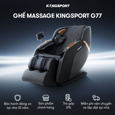 Ghế massage KINGSPORT G77 New màu sắc hiện đại, tích hợp điều khiển bằng giọng nói, khung ghế rộng rãi và thoải mái