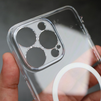 Ốp lưng trong suốt bảo vệ camera cho iPhone 15 Pro Max / 15 Pro / 14 ProMax hiệu Memumi Glitter Magnetic - Siêu Mỏng 0.3mm, Tích Hợp Sạc Không Dây Từ Tích Magnetic, Lực Hút Mạnh, Chắc Chắn - Hàng nhập khẩu