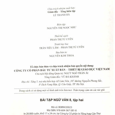 Sách - Bài Tập Ngữ Văn 8 - Tập 2 (Cánh Diều) (Chuẩn)