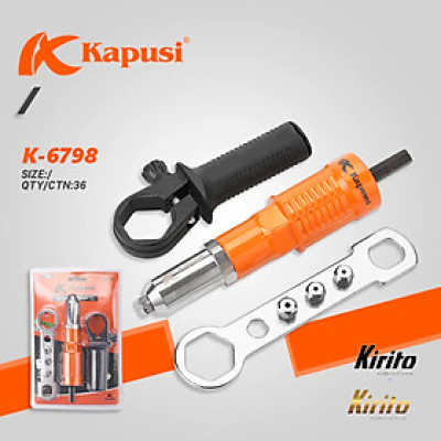 Đầu rút đinh tán nhôm Rive gắn máy khoan Kapusi Japan - Đầu kít rút đinh 