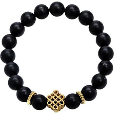 Vòng Tay Phong Thủy Nữ Đá Obsidian Phối Charm Si (8mm) Mệnh Thủy, Mộc Ngọc Quý Gemstones