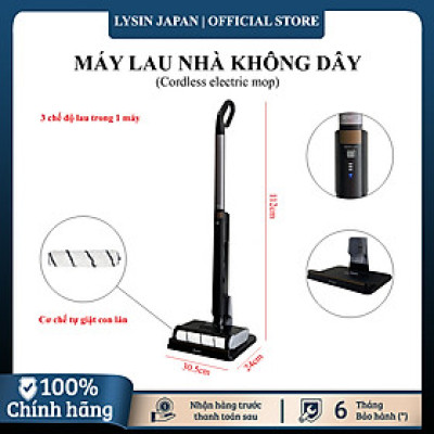 Qrachic - máy lau nhà điện cây lau nhà điện thông minh không tiếng ồn, không dây, tự vệ sinh, lau nhà và tự làm sạch hai chế độ lau, ướt trong cùng một máy