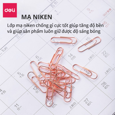 Ghim Vòng Deli - Mạ Vàng Hồng - 160 Chiếc /1 Hộp - 78510