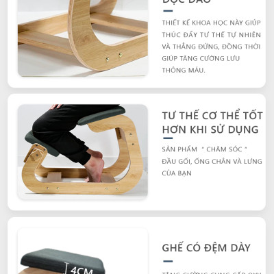 Ghế quỳ chống gù thông minh theo công thái học thương hiệu IGA - GP266