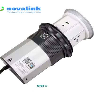 Ổ điện âm bàn đảo bếp nâng hạ cảm ứng, điều khiển qua app, tích hợp sạc không dây Novalink WTWF-B. Nhập khẩu chính hãng