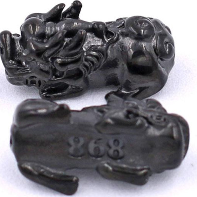 Vòng tay Đá Mắt Mèo Trắng size 8 ly, 10 ly, 12 ly - Vòng tay Tỳ Hưu Đôi inox đen VMMTTHHEV8 - hợp mệnh Kim, mệnh Thủy