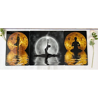 (CÓ ẢNH THẬT)Tranh treo tường tráng gương trang trí decor lớp học yoga 11 kèm đinh treo