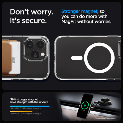 Ốp Lưng Spigen Hỗ Trợ Sạc Từ Tính (MAG.SAFE) Dành Cho iPhone 15 Pro Max / iPhone 15 Pro, SPIGEN CRYSTAL HYBRID MAGFIT - HÀNG CHÍNH HÃNG