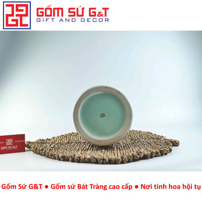 Lọ hoa dáng chân váy vẽ bạch liên Gốm Sứ G&T