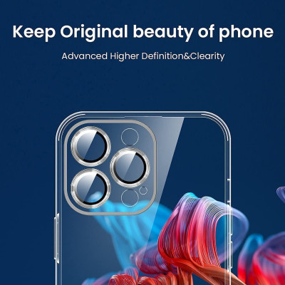 Ốp lưng cường lực camera trong suốt cho iPhone 13 Pro Max (6.7 inch) hiệu Likgus Lens Protection Case độ trong tuyệt đối, chống trầy xước, siêu mỏng 1.5mm - hàng nhập khẩu