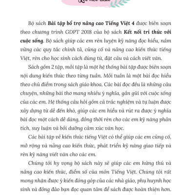 Bài Tập Bổ Trợ Nâng Cao Tiếng Việt Lớp 4 - Tập 1 (Theo Chương Trình Của Bộ Sách Kết Nối Tri Thức Với Cuộc Sống)