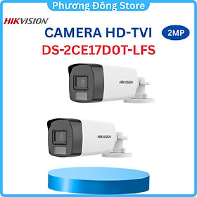 Camera HDTVI 2MP HIKVISION DS-2CE17D0T-LFS hồng ngoại 40m, chống ngược sáng, Tích hợp Mic, Vỏ trước kim loại - Hàng chính hãng