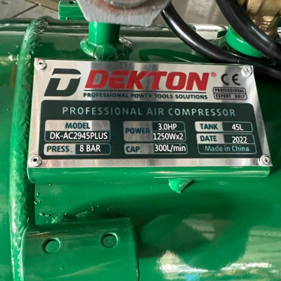 MÁY NÉN KHÍ KHÔNG DẦU 1250Wx2, 3,0HP 45L DEKTON DK-AC2945PLUS - HÀNG CHÍNH HÃNG