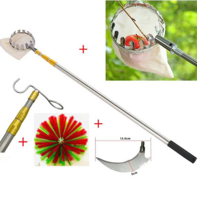 Bộ Sào Vợt Inox Hái Trái Cây Trên Cao 6M – Rút Dài, Kèm 4 Phụ Kiện Cao Cấp Loại 1