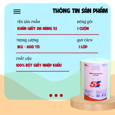 Giấy Lau Đa Năng - lau bếp tiện lợi, thấm DẦU MỠ tốt, giấy thấm thực phẩm, bảo quản rau củ, giấy ăn, Lau Tay 1kg 1 Cuộn Có Thể Giặt Được