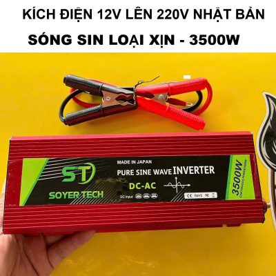 Bộ Biến Tần Kích 12V Lên 220V - 3500W Nhật Bản Inverter Sóng Sin Chuẩn – Loại Xịn, Siêu Bền ,