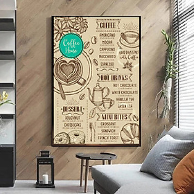 (HCM) Tranh treo tường tráng gương trang trí decor quán cà phê kèm đinh treo chuyên dụng