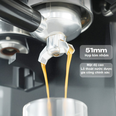 Máy pha và xay cà phê bán tự động 3 trong 1 Espresso, Cappuccino, Latte thương hiệu Mỹ cao cấp HiBREW H20 - Công suất 1500W 20bar - Hàng chính hãng