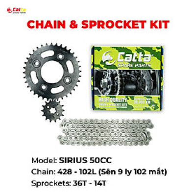 Nhông Sên Dĩa SIRIUS, SIRIUS Fi, TAURUS, SIRIUS 50cc, SIRIUS 110 - Nhông sên dĩa CATTA chất lượng cao 