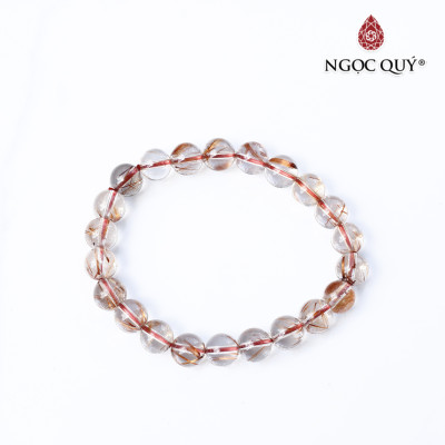 Vòng thạch anh tóc đỏ hạt trong AAA hạt 8mm mệnh hỏa, thổ - Ngọc Quý Gemstones