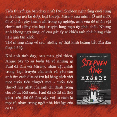 Sách - Misery - Chiếc Máy Đánh Chữ Đẫm Máu Ở Vùng Núi Tuyết - Stephen King - 1980 Books
