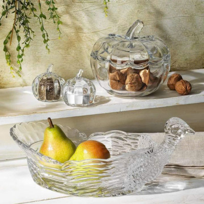 Hũ pha lê bí đỏ để bánh kẹo/đồ trang trí bằng phale Bohemia Hàng chính hãng