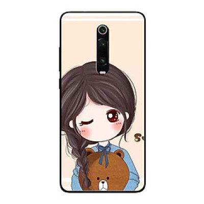 Ốp Lưng in cho Xiaomi Redmi K20 Pro Mẫu Nàng Ôm Gấu - Hàng Chính Hãng