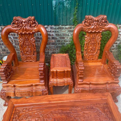 Bộ bàn ghế minh quốc voi chiến tay 12 gỗ hương đá 6 món ( Chú Tường - Thái Nguyên )