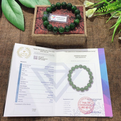 Vòng tay Diopside 8mm 6A VIP hợp mệnh Hỏa, Mộc
