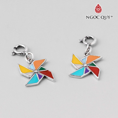 Charm bạc treo hình chong chóng nhiều màu - Ngọc Quý Gemstones