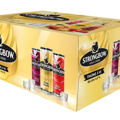 Thùng 24 Lon Nước Táo Lên Men STRONGBOW Mix 3 Vị 320ml/Lon
