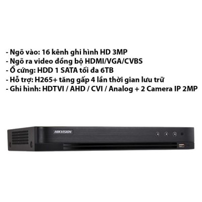 Đầu ghi hình camera 16 kênh HIKVISION DS-7216HGHI-K1(S) Turbo HD 3.0 ,.-Hàng chính hãng