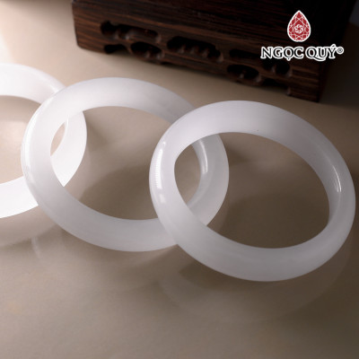 Vòng tay đá canxit nhám mệnh thổ, kim - Ngọc Qúy Gemstones