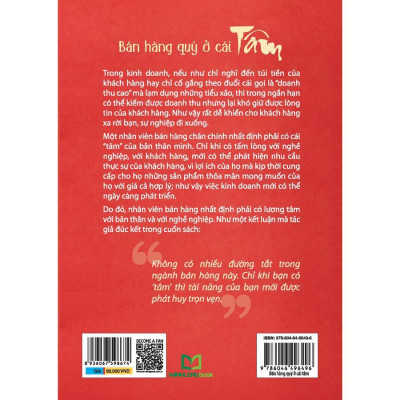 Sách: Bán Hàng Quý Ở Cái Tâm - TSKD