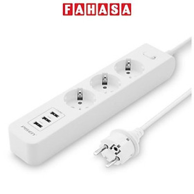 Ổ Cắm Điện Thông Minh 3 Ổ Cắm AC - Pisen 303-EP - Màu Trắng