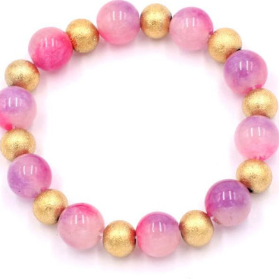 Chuỗi tay phong thủy - đá thạch anh hồng tím 10 ly VTAHIHVT1 - hợp mệnh Hỏa, mệnh Thổ