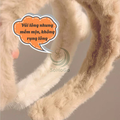 Băng Đô Tai Gấu Lông Mềm Siêu Cưng -Bờm Tai Gấu Lông Mịn Dễ Thương -Băng Đô Tai Gấu Lông Xù Hàn Quốc