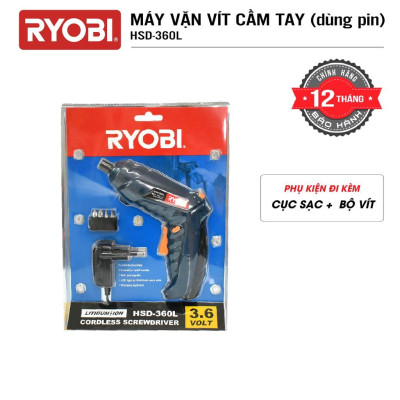 Máy vặn vít cầm tay pin 3.6V RYOBI (KYOCERA) - HSD-360L (Kèm Bộ vít + Sạc)