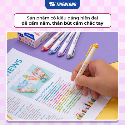 Bút dạ quang màu Morandi Hi! Line Thiên Long HL-024 - Công nghệ chống khô mực