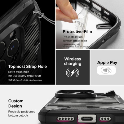 Ốp lưng dành cho iPhone 16 Pro Max/16 Pro/16 Plus/16 RINGKE Fusion X - Hàng Chính Hãng