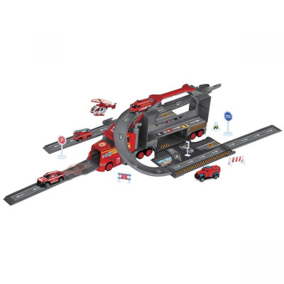 Bộ Đồ Chơi Mô Hình Xe Tải Cứu Hỏa Nhiều Ngăn Có Tích Hợp Đường Trượt - Vecto VT111