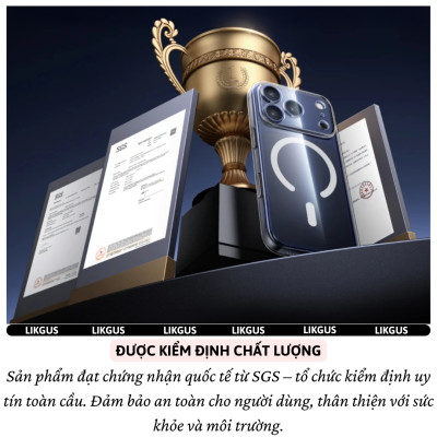 ốp lưng chống sốc sạc từ tính nam châm màng bảo vệ viền camera trong suốt cho iPhone 17 Pro Max / 17 Air / iP 17 Pro / 17 hiệu Likgus Lin Camshield Magnetic N52 - Chống sốc 2m, túi khí ẩn 4 góc, chống va đập, độ trong full HD - Hàng nhập khẩu