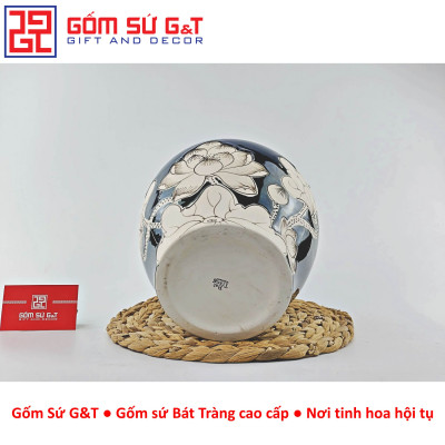 Lọ hoa men hỏa biến dáng vò vẽ sen Gốm Sứ G&T